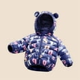 thumbnail image 2 of Vedolay Toddler Baby Boys Coats Baby Girls Long Sleeve Hooded Coat Top Navy,100, 2 of 4