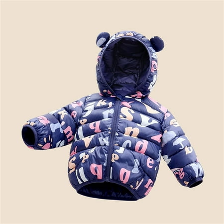 

Sweater For Child Toddler Kids Baby Boys Girls Winter Warm Jacket Outerwear Cartoon Letter Bear Ears Hooded Padded Outwear Coat