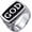 Silver, variant on Men Stainless Steel Vintage Letter Alphabet GOD Christian Religious Biker Rings Silver/Gold