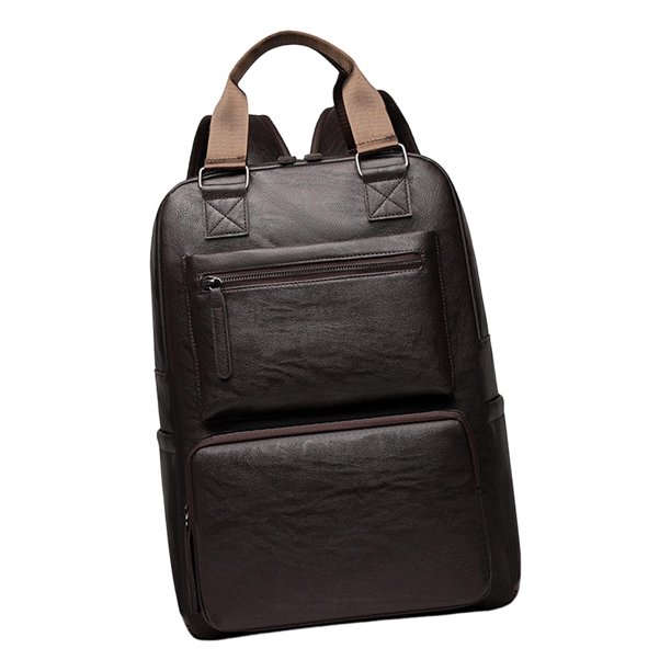 Mochila para portátil, regalos, mochila de PU para el día a día, para la universidad, negocios, senderismo, fin de semana, para hombres y mujeres. Marrón