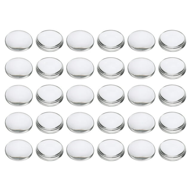 Uxcell Cabochones de vidrio transparente, 100 piezas de azulejos de vidrio redondos de 20 mm para hacer joyas de colgantes de fotos, claro