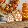 thumbnail image 5 of Set of 2 Fall Decorations for Home, Wooden Pumpkin Harvest Sign, Orange Autumn Thanksgiving Decorative Signage Indoor Table Shelf Mantel Tiered Tray Desk Rustic Farmhouse Home Decorations, 5 of 7