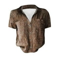 thumbnail image 4 of Womens Button Down Blouse Dressy Casual Floral Print Short Sleeved Lapel Collar Tunic Tops Stretch Comfy Loose Fit Shirts with Pockets, 4 of 4