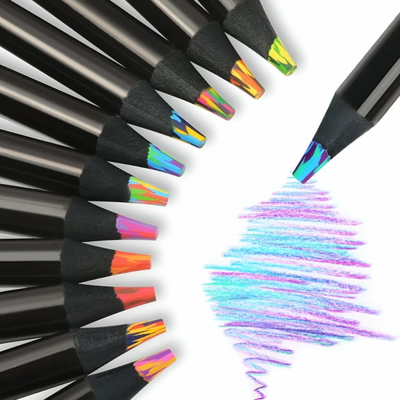 CCOCC 12 Colors Rainbow Pencils,Jumbo Colored Pencils for Adults,Multicolored Pencils for Art Drawing,Coloring,Sketching,Pre-sharpened