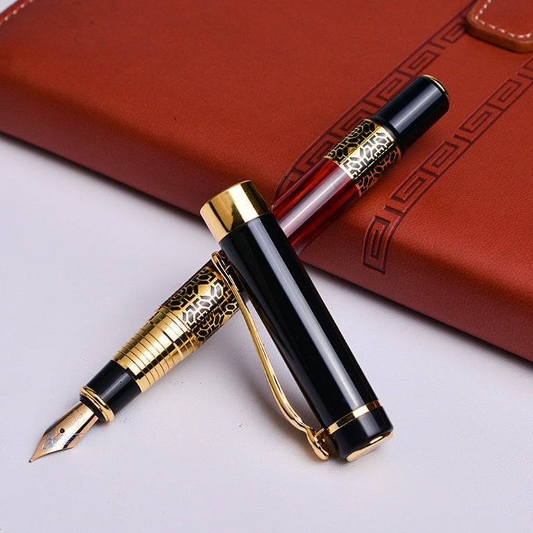 Wordsworth & Black Fountain Pen, Medium Nib Ink Pen, Black Gold