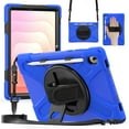 thumbnail image 2 of For Samsung Galaxy Tab S11 11 inch Case SM-X730 SM-X736, 360 Hand Strap, Shoulder Strap, Kickstand, Rugged Drop Protection, Blue, 2 of 7