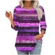 thumbnail image 1 of Heisall Women's T-Shirts Casual Abstract Striped Print Round Neck Three-Quarter Sleeve Loose Pullover 2025 New Arrival Fashionable Tops, 1 of 6