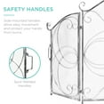 thumbnail image 6 of Best Choice Products 3-Panel 55x33in Wrought Iron Fireplace Safety Screen Decorative Scroll Spark Guard Cover - Pewter, 6 of 8