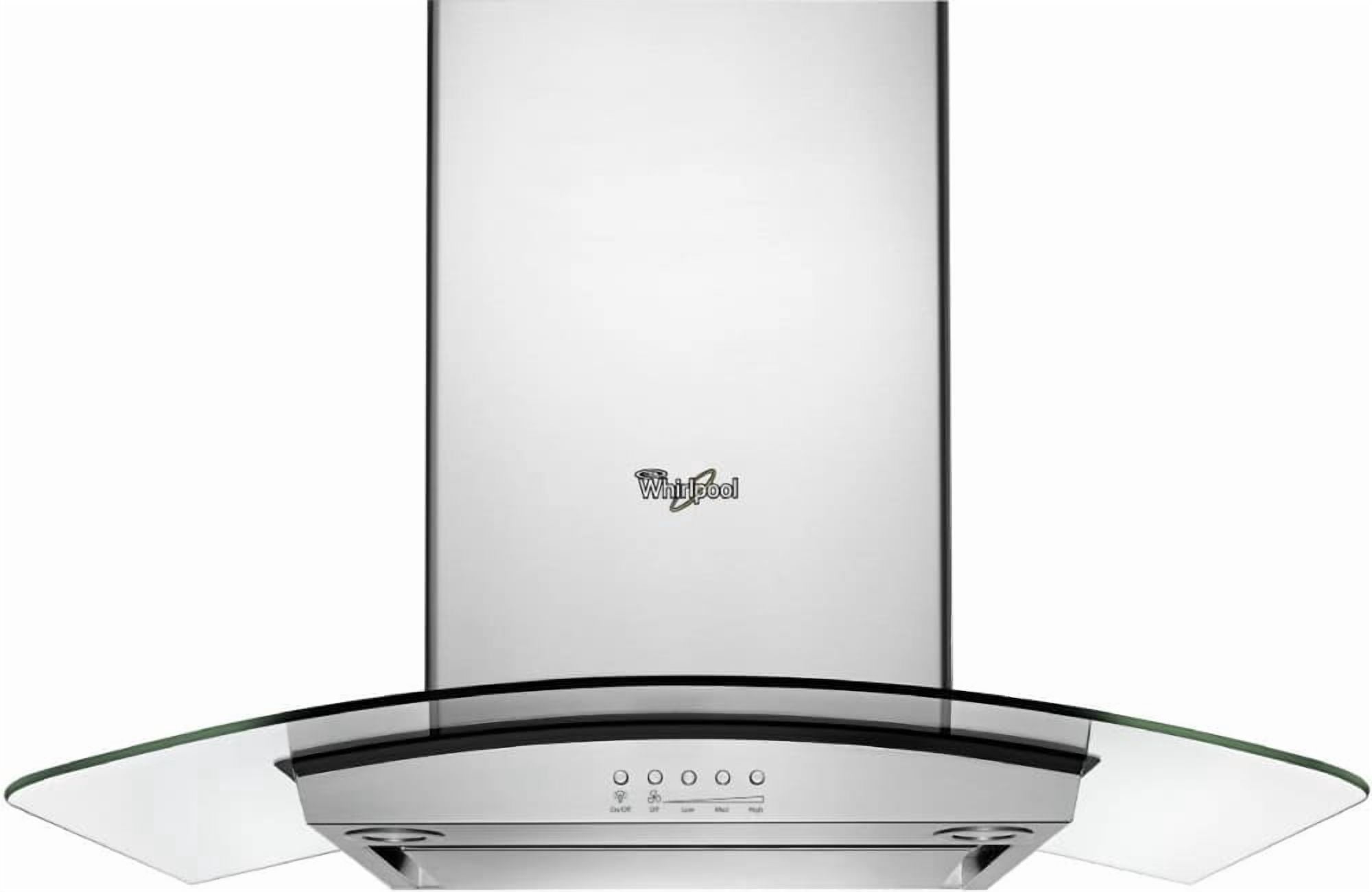 36 Inch Wall Mount Chimney Range Hood with 400 CFM Internal Blower, Glass Edge LED Lighting
