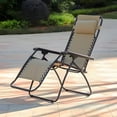 thumbnail image 4 of Caravan Sports Zero Gravity Outdoor Folding Patio Lounge Chair, Beige, 4 of 12