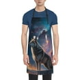 thumbnail image 4 of Cauagu Night Sky Wolf Aprons with Pockets,Waterproof Apron for Women,Kitchen Cooking Apron Adjustable Bib Aprons Chef Apron for Cooking,Drawing,Crafting, 4 of 8