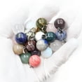 thumbnail image 4 of GKNET 14mm Round Ball Pendant Charm Natural Stone Healing Bead for Delicate Jewelry Making-Malachite-10PCS, 4 of 9