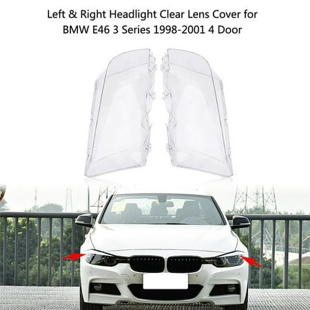 - Headlight Lens Cover,1 Pair Left & Right Headlight Headlamp Clear Lens Cover for BMW E46 3 Series 1998-2001 4 Door