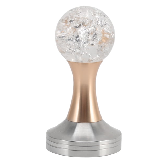Tamper de café, Crystal Ball Coffee Flat Tamper Base de Acero Inoxidable Martillo en Polvo para Accesorios de café(53mm-Oro)