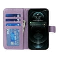 thumbnail image 6 of for  iPhone 12 Pro / 12 6.1" Wallet Case, with Hand Strap Embossed Mandala Pattern Flower Premium PU Leather Protective Full Flip Phone Case Cover for  iPhone 12 Pro / 12 6.1",Purple, 6 of 11
