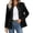 Black, variant on Plus Size Blazer for Women Long Sleeve Button down Suit Jacket Solid Color Trendy Blouses Winter Workout Tops