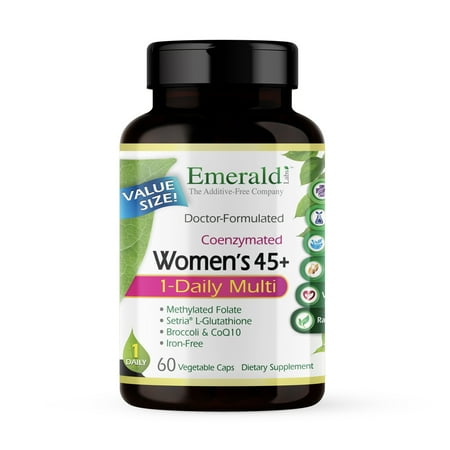 Emerald Labs Women s 45+ 1-Daily Multi - Multivitamin with CoQ10 B Vitamins L-Glutathione to Support Healthy Heart Strong Bones Balanced Hormones - 60 Vegetable Capsules