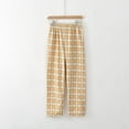 thumbnail image 4 of AherBiu Womens Flannel Pajamas Pants Elastic High Waisted Homewear Pj Pants Sleepwear Cozy Trousers, 4 of 4