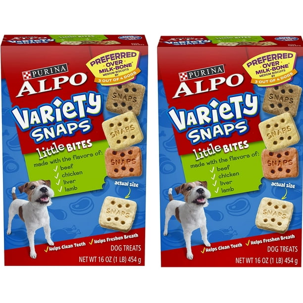 Purina ALPO Dog Treats, Variety Snaps Little Bites Beef, Chicken, Liver
