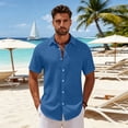 thumbnail image 2 of JoveMarine Mens Short Sleeve Button Down Shirts Breathable Fabric Casual Everyday Comfort Top,Royal Blue 2XL, 2 of 8