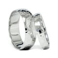 thumbnail image 2 of Matching White Gold His Hers Hammered Wedding Band Set, 2 of 2