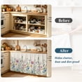 thumbnail image 4 of Spring Floral Cabinet Curtain 35"Wx35"L,Dustproof Under Sink Skirt with Self Adhesive Tape,Watercolor Herbs Summer Botanical Rustic Cabinet Curtain Cover for Kitchen Sink,Bathroom Vanity,Laundry Room, 4 of 9
