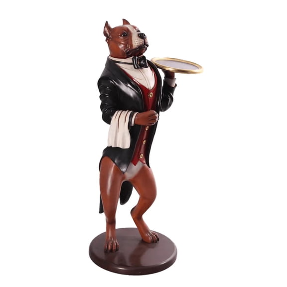 Pit Bull Butler Statue