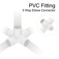 thumbnail image 4 of Uxcell Fitting 3/4" 5 Ways Connector Furniture Build Grade Pipe Coupling, White, 4 of 7
