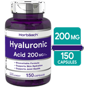 Horbaach Hyaluronic Acid 200 mg 150 Capsules | Supports Joint and Skin Hydration | Non-GMO & Gluten Free Supplement