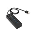 thumbnail image 1 of Adaptador USB Hub 3.0 de 4 puertos con cable de 10 cm - negro, 1 of 2