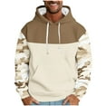 thumbnail image 2 of DODADAWANJ Color Block Hoodies for Men Camouflage Graphic Drawstring Hoodie Big and Tall Long Sleeve Hooded Sweatshirt for Outdoor Resort Daily M, 2 of 5