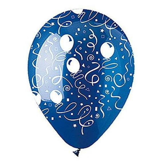 LOONBALLOON Misc-prints-patterns, 12″ ALL-ROUND STREAMERS CRYSTAL BLUE