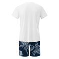 thumbnail image 5 of 2 Pcs Summer Mens Shorts Tops Outfits Trends Floral Printed T-Shirts Short Sleeve Crewneck Tees Knee Length Beach Shorts Flower Print Sweatpants Lounge Breathable Clothes Trends 2025 Outfit, 5 of 5