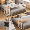 thumbnail image 3 of Piweml Adjustable Overbed Table with Wheels, Rolling Laptop Desk with Raised Baffle for Bed, Sofa, Hospital Use, Mobile Standing Desk for Laptop, Notebook, Meals, 3 of 10