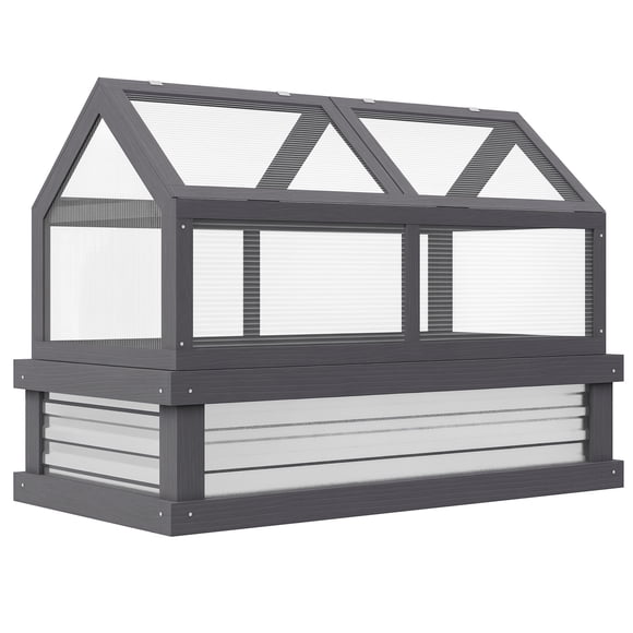 Outsunny Polycarbonate Cold Frame, Raised Garden Bed Greenhouse