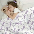 thumbnail image 4 of [Cozy Throw Blanket] Soft Lightweight 1pc Charming Purple Bowknot Flannel Throw Blanket | 50x40 Inch, Knit with Cute Bow Pattern, All-Season White Fantasy Theme Decor for Spring & Snuggling, 4 of 6