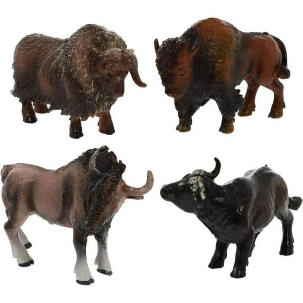 4 Uds. Conjunto de figuritas de ganado en miniatura, figuras de animales, juguetes de vaca, Toro, juguetes de granja, animales de juguete cognitivos, juguetes en miniatura, pastel
