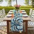 thumbnail image 4 of Ocean Octopus 108 Inch Table Runner, Vintage Coastal Watercolor Starfish Coral Farmhouse Dresser Scarf Cotton & Linen Tablerunner for Dining/Kitchen Island/Holiday Party Décor 13" x 108", 4 of 9