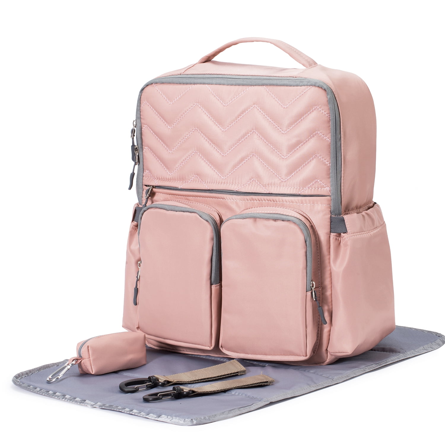 SoHo Backpack Diaper Bag, NY Chevron, Pink, 5 Piece Set - Walmart.com