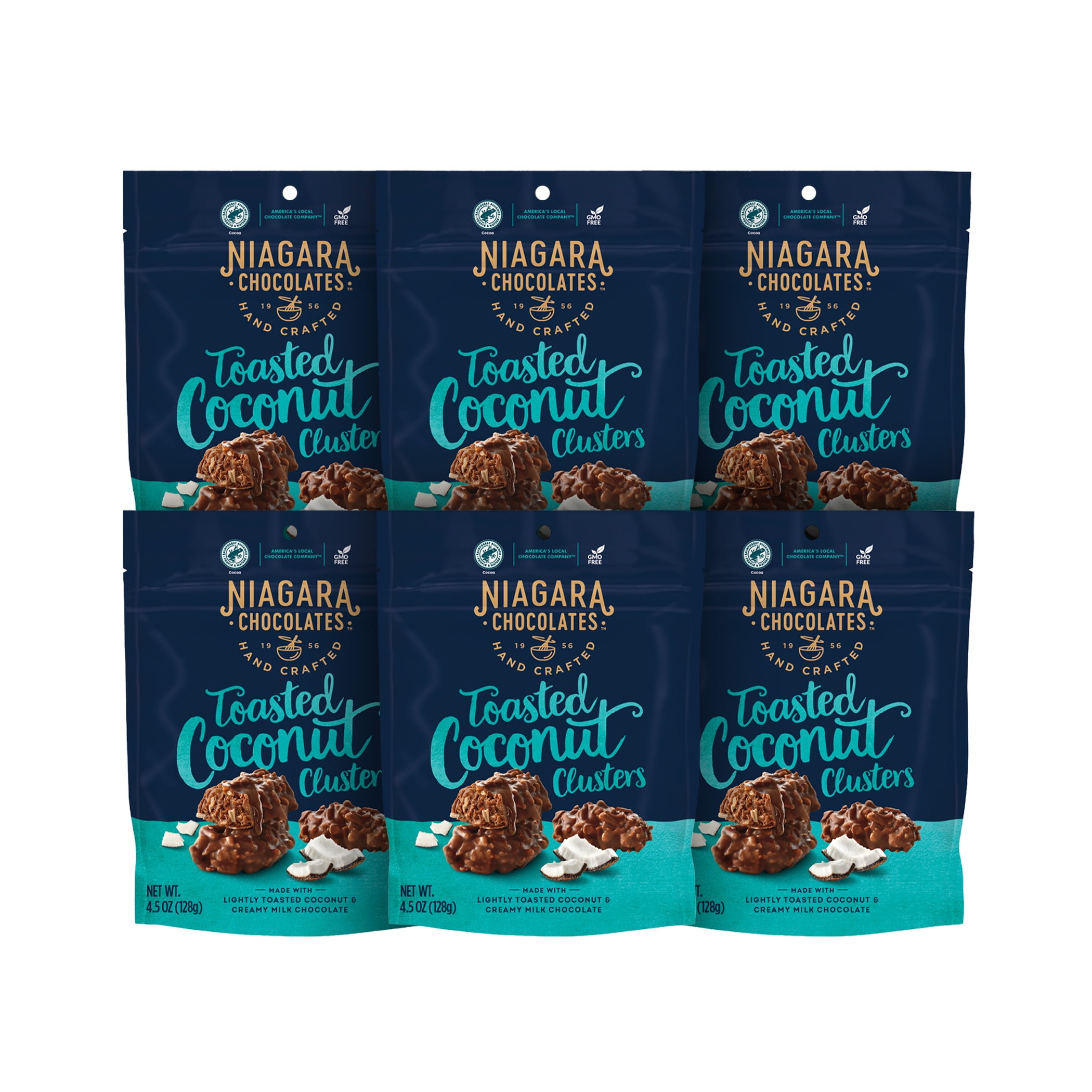Niagara Chocolates Premium Milk Chocolate Toasted Coconut Clusters, 4.5