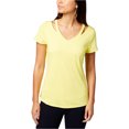 thumbnail image 1 of I.N.C Womens Cutout Basic T-Shirt, Yellow, X-Large, 1 of 1