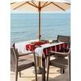 thumbnail image 2 of Outdoor Tablecloth with Umbrella Hole and Zipper, Red Truck Christmas Square Table Cloth 54x54 Inch Waterproof Tablecloth, Red Black Plaid Xmas Tree Retro Picnic Table Cover for Patio Camping, 2 of 7