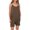 Brown, variant on Girls Summer Sleeveless Casual Romper Spaghetti Strap Shorts Jumpsuit with Pockets 5-14 Years