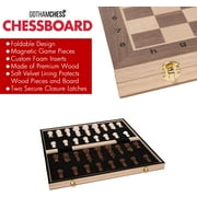 GothamChess, Chess Game board , Premium Wooden Finish Folding Board with Magnetic Pieces, Brown