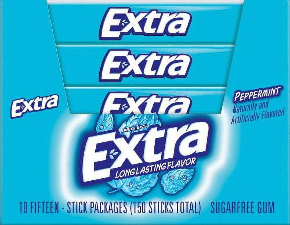 Extra Peppermint Gum, 15-Stick Slim Packs (Pack of 20)
