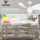 thumbnail image 3 of Ventilador de Techo con Luz para Recámara: Ventilador de Techo Pequeño y Silencioso de 30 Pulgadas con Control Remoto - 6 Velocidades y 3 Cc - Motor CC Reversible - Uso en Interiores y Exteriores - 3 Aspas Blanco, 3 of 7