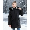 thumbnail image 5 of Aideaone Girls Winter Coats Heavyweight Kids Outerwear Warm Parka Puffer Jacket with Hood Black 5-12Y, 5 of 9