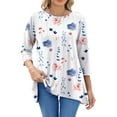 thumbnail image 3 of Fantaslook Plus Size Women Tunic Tops 3/4 Sleeve Dressy Casual Blouses Loose Flowy Floral Shirts, 3 of 8