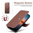 thumbnail image 6 of for iPhone 14 Pro Max, Classic PU Leather Magnetic Detachable Wallet Case with Card Holder and Stand Feature, Drop Protection Magnetic Clasp Rugged Cover, Compatible with MagSafe, Brown, 6 of 9
