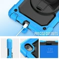 thumbnail image 5 of Allytech Lenovo Tab M8 3rd Gen Case 2022 (TB-8505F/8505X), Build-in Screen Protector Rotating Stand Shoulder Strap Shockproof Heavy Duty Protection Case Cover for Lenovo Tab M8 3rd Gen - Blue, 5 of 7